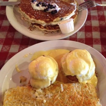 Mo's Egg House - Our breakfast- blueberry ricotta pancakes and crab cake Benedict with hash browns. Huge portions and delicious. - Breakfast & Brunch Near Me - Temecula, California Mo's Egg House - Our breakfast- blueberry ricotta pancakes and crab cake Benedict with hash browns. Huge portions and delicious. - Breakfast & Brunch Near Me - Temecula, California