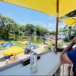 H's Place - Rear deck at H's place overlooking Lake Wisconsin/boat launch/fishing pier.