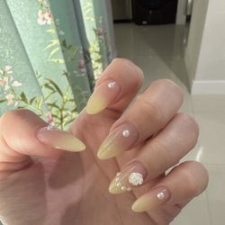 Asian Nails and Spa - Gel x ombré with pearls
