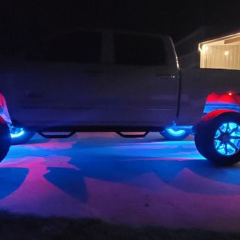 Cowboys Customs - Rock lights with rim lights tx red white and blue - Auto Customization Near Me - Arlington, Texas