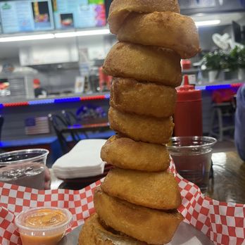 Big League Burgers - Onion Ring Tower - Burgers Near Me - Chicago, Illinois