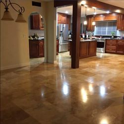 CW Floor Restoration - Travertine tile cleaned and sealed