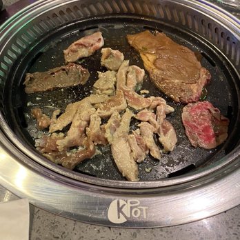 KPOT Korean BBQ & Hot Pot - Garlic chicken and various beef cuts - Korean Near Me - Webster, Texas