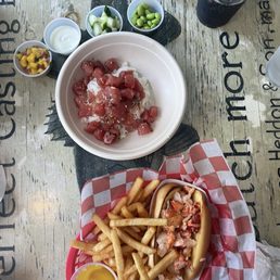 Lobster roll and Tuna Poke