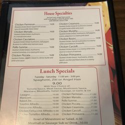 Joe's Pasta & Pizza - Menu 5-1-26