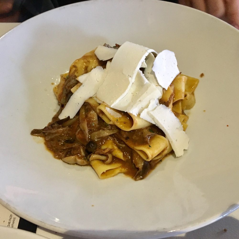 Mare - Wild Boar Pappardelle (wild boar ragu, oyster mushrooms, ricotta salata) - Seafood Near Me - Boston, Massachusetts Mare - Wild Boar Pappardelle (wild boar ragu, oyster mushrooms, ricotta salata) - Seafood Near Me - Boston, Massachusetts