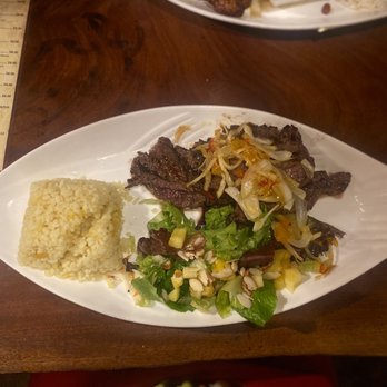 El Pescador - Churrasco con Coconut pineapple rice and Caribbean salad - Seafood Near Me - Fajardo, Puerto Rico El Pescador - Churrasco con Coconut pineapple rice and Caribbean salad - Seafood Near Me - Fajardo, Puerto Rico