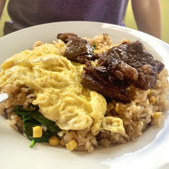 Cafe Morey's - Morey's Fried Rice $11 with scrambled eggs +$2.50 & short ribs +$6.50 - American Near Me - Honolulu, Hawaii Cafe Morey's - Morey's Fried Rice $11 with scrambled eggs +$2.50 & short ribs +$6.50 - American Near Me - Honolulu, Hawaii