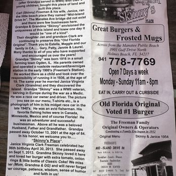 Skinny's Place - Burgers Near Me - Holmes Beach, Florida