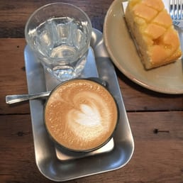 Great coffee with tasty lemon cake