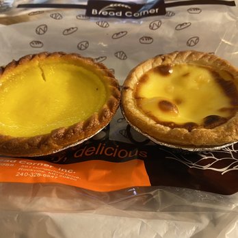 Bread Corner - Egg Tart ($2.10) and Portuguese Egg Tart ($2.25) - Bakeries Near Me - Rockville, Maryland