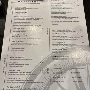 The Battery - Menu - Salad Near Me - Homewood, Alabama The Battery - Menu - Salad Near Me - Homewood, Alabama