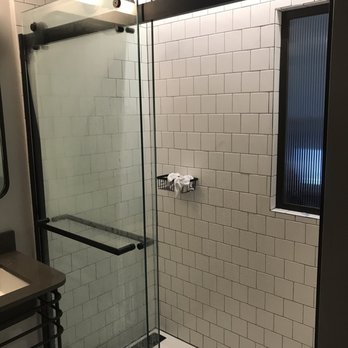Moxy Denver Cherry Creek - Super cool shower - definitely a modern design - Hotels Near Me - Denver, Colorado