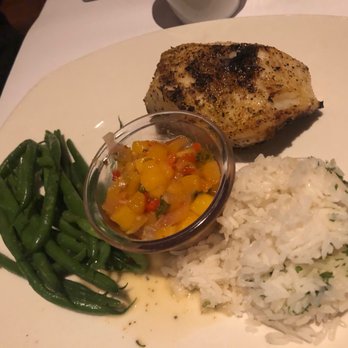 Bonefish Grill - Chilean Sea Bass with rice, green beans, and mango salsa - Seafood Near Me - Orlando, Florida Bonefish Grill - Chilean Sea Bass with rice, green beans, and mango salsa - Seafood Near Me - Orlando, Florida