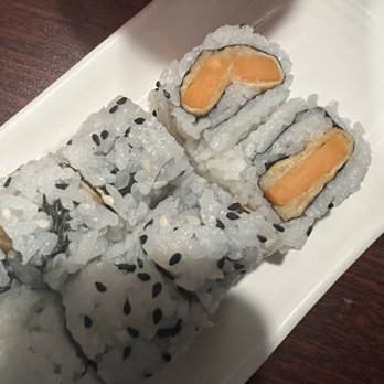 Sushi Village - Sweet Potato Tempura Roll. Way undercooked - Sushi Bars Near Me - Atlanta, Georgia