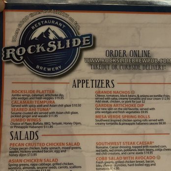 Rockslide Brew Pub - menu - Brewpubs Near Me - Grand Junction, Colorado