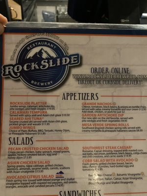 Menu photo 3 Rockslide Brew Pub Grand Junction, CO Menu photo 3 Rockslide Brew Pub Grand Junction, CO