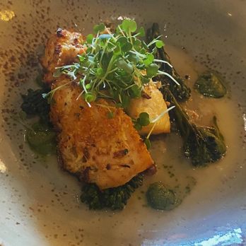 S W Clyborne Provision & Spirits - Crab crusted Lake Erie walleye - American Near Me - Mason, Ohio S W Clyborne Provision & Spirits - Crab crusted Lake Erie walleye - American Near Me - Mason, Ohio