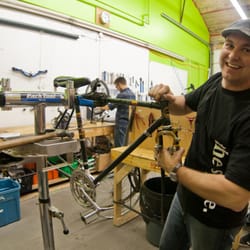Bike Edmonton Downtown Community Workshop - Helping youth at The Spoke.