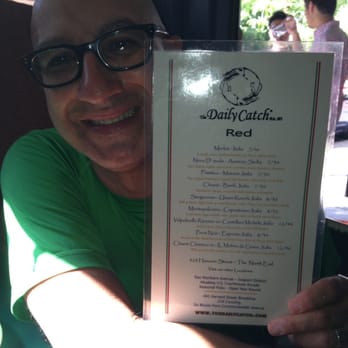 The Daily Catch - Hubby with the wine list - Italian Near Me - Boston, Massachusetts The Daily Catch - Hubby with the wine list - Italian Near Me - Boston, Massachusetts