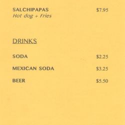 Burger BLVD - Back of menu. Prices a/o soft opening on 09/2023