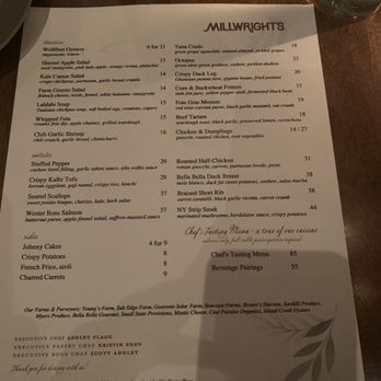 Millwright's - Menu - New American Near Me - Simsbury, Connecticut Millwright's - Menu - New American Near Me - Simsbury, Connecticut
