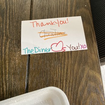 Side Street Diner - a thank you note on a table - Diners Near Me - Grosse Pointe, Michigan Side Street Diner - a thank you note on a table - Diners Near Me - Grosse Pointe, Michigan