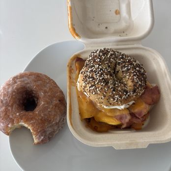 Moore Bread - Glazed Donut & Honey Bee Sandwich on Everything Bagel - Bakeries Near Me - Denver, Colorado