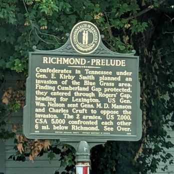 Richmond Prelude Historical Marker - Richmond Prelude/Battle Historical Marker, Berea - Landmarks & Historical Buildings Near Me - Berea, Kentucky Richmond Prelude Historical Marker - Richmond Prelude/Battle Historical Marker, Berea - Landmarks & Historical Buildings Near Me - Berea, Kentucky