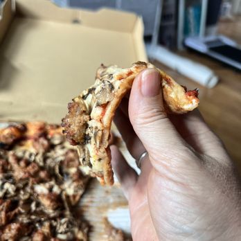 Two Jacks Pizza - Thin crust pizza should not wilt. It should have a nice crisp to it. - Pizza Near Me - Springville, Utah