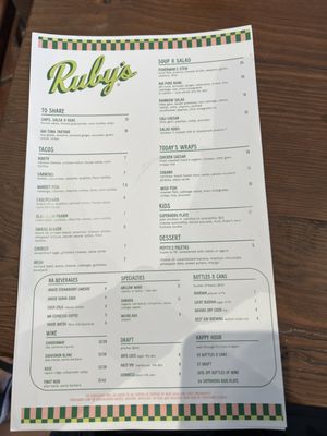 Menu photo 3 Ruby’s San Francisco, CA