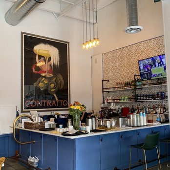 Immigrant Son Caffe - The bar where the magic of those espresso drinks happened. Note the real Italian espresso machine - New American Near Me - Ventura, California