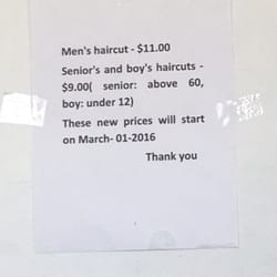 Tommy's Barber Shop - Prices