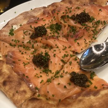 Spago - Smoked Salmon Pizza with caviar - New American Near Me - Las Vegas, Nevada Spago - Smoked Salmon Pizza with caviar - New American Near Me - Las Vegas, Nevada