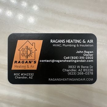 Ragan’s Heating & Air - Heating & Air Conditioning/HVAC Near Me - Chandler, Arizona Ragan’s Heating & Air - Heating & Air Conditioning/HVAC Near Me - Chandler, Arizona