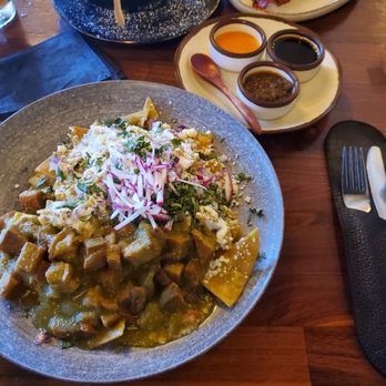 Blackstone Kitchen - Chilaquiles with pork belly - Juice Bars & Smoothies Near Me - Corona, California