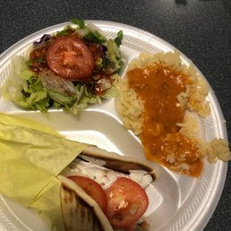 Chicken Gyro Sandwich W/ Greek Salad Chicken Gyro Sandwich W/ Greek Salad