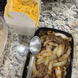 Chopsticks - Chef specialty Mongolian beef w fried rice. Yummy.