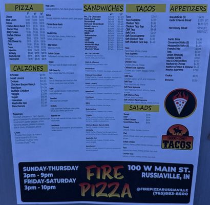 Menu photo 1 Fire Pizza  Russiaville, IN