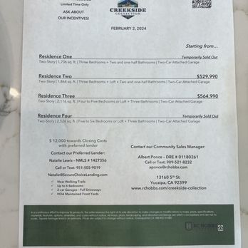 Creekside Collection - Price - Home Developers Near Me - Yucaipa, California