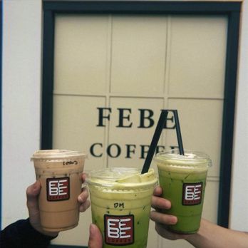 Febe Coffee - Lotus latte Double matcha Strawberry matcha - Coffee & Tea Near Me - Irvine, California