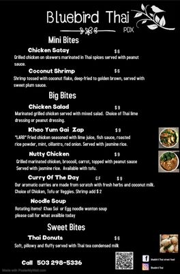 Menu photo 1 BluebirdThaiPDX Portland, OR Menu photo 1 BluebirdThaiPDX Portland, OR