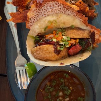 Madre - Boutique Taqueria - Quesabirria (top) and Idaho Spud & Chorizo (bottom) - Tacos Near Me - Boise, Idaho