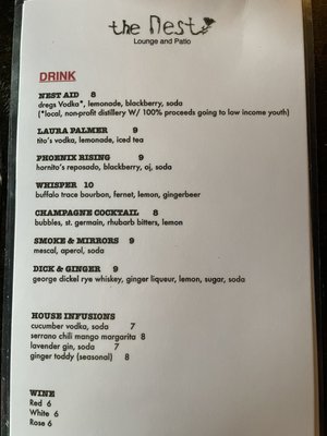 Menu photo 5 The Nest Lounge Portland, OR