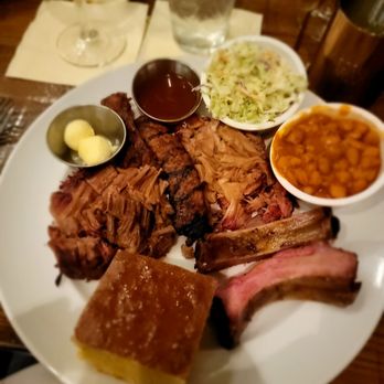 The Ranch House - Bbq platter. Ribs, pulled pork, Brisket and sausage - American Near Me - Santa Fe, New Mexico The Ranch House - Bbq platter. Ribs, pulled pork, Brisket and sausage - American Near Me - Santa Fe, New Mexico