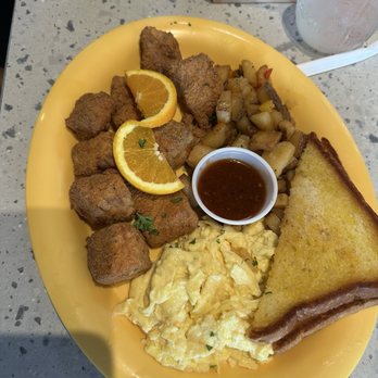 Breakfast Brothers - Fried Salmon Bites & Eggs - Breakfast & Brunch Near Me - Dallas, Texas Breakfast Brothers - Fried Salmon Bites & Eggs - Breakfast & Brunch Near Me - Dallas, Texas