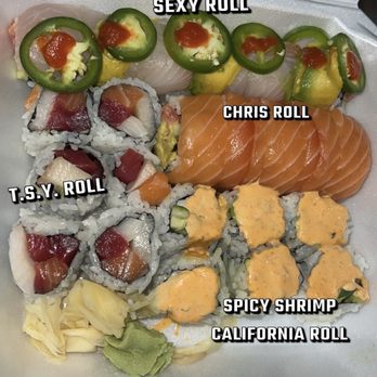 Wow Sushi - Sexy Roll, T.S.Y Roll, Chris Roll, Spicy Shrimp California Roll - Sushi Bars Near Me - Troy, Michigan Wow Sushi - Sexy Roll, T.S.Y Roll, Chris Roll, Spicy Shrimp California Roll - Sushi Bars Near Me - Troy, Michigan