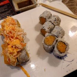 Sushi. Felt like the seaweed was deep fried crispy, a bit weird. Sushi. Felt like the seaweed was deep fried crispy, a bit weird.