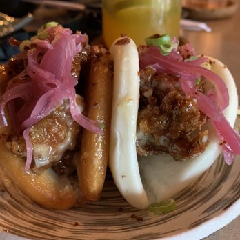Maguro Sushi - Chick'n baos (fried on left and steamed on right) - Sushi Bars Near Me - Orlando, Florida