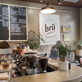 Bru Coffeehouse - a coffee shop with a menu on the wall - Cafes Near Me - Atascadero, California